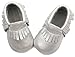 Posh Baby Shoes: Genuine Leather, Hand Made, Durable, Slip-on Baby Moccasins. A Great Gift for Newborns, Infants, and Toddlers. (12-18 Months (5 in), Metallic Silver)