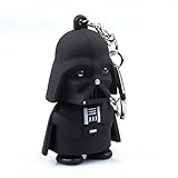 Black Knight Darth Vader Cartoon LED Keychain with Sound Key Ring Pendant Toy
