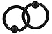 Pair of 2 Rings: 12g 1/2 Inch Surgical Steel Black IP Plated Captive Bead Hoop Earrings