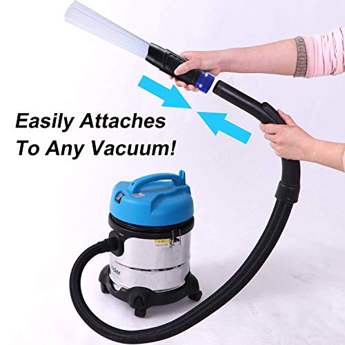 PetOde Universal Dusty Brush Vacuum Attachment Dust Cleaning Sweeper Vacuum Duster Attachment with Universal Adapter Flexible Tiny Tubes Dust Daddy for Keyboards/Drawers/Cars/Corners/Vents/Furnitures - Thumbnail 4