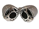 Shark Motorcycle Marine 100 Watt 3 X 3.5 Inch High Quality Waterproof Pair of Speakers with Mirror Brackets, Chrome Finish, Model SPK3080