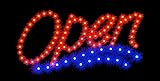 2xhome - Open Sign - High Visible Bright Stylish 2 Colors Water Wave Beach Big Chip Led Moving Flashing Animated Neon Sign Motion Light On Off Switch Button Chain 19x10 for Business Drink Food