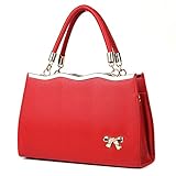 YINGPEI Women's Top Hand Handbags Burgundy PU Leather