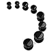PiercingJ 8pcs Acrylic Barbell Stud Earring with O-ring Fake Illusion Plug Gauge Kit 6G-00G Look BLACK (2 