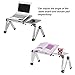 Desk York Portable Table for Computer – Adjustable Light Stand for Laptop – Widest Leg Area in The Market – Recliner Bed Lap Tray – 2 Built in Fans – Mouse Pad and USB Cord Included – Blackthumb 3