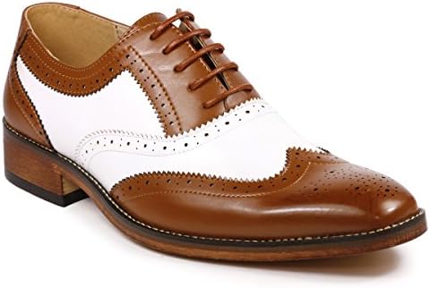 wing tip or cap toe for brown dress shoes Elegant Brown Patina Wingtip Oxford Dress Shoes