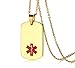 Mealguet Jewelry Stainless Steel Medical ID Dog Tag Necklace with Chain -Free Custom Engraving,Diabetic,Asthma