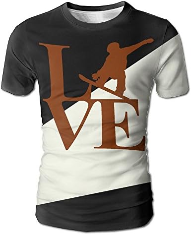 PSODESS I Love Snowboard Men's 3D Print T-Shirt
