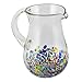 NOVICA Hand Blown Confetti Bottom Glass Pitcher, 87 Oz, 'Confetti Festival'
