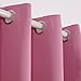 Deconovo Room Darkening Thermal Insulated Blackout Grommet Window Curtain Panel for Living Room, Pink,42x63-inch,1 Panel