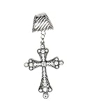 Antique Silver Rhinestone Cross Scarf Accessory Set Jewelry Pendant for Diy,pt-627