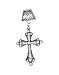 Antique Silver Rhinestone Cross Scarf Accessory Set Jewelry Pendant for Diy,pt-627