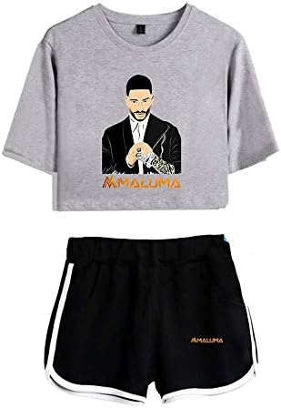 fghfgdhjf Singer Maluma Wears A Stylish Casual Outfit with Crop Short T Shorts Around The Edges D Grey Black XL