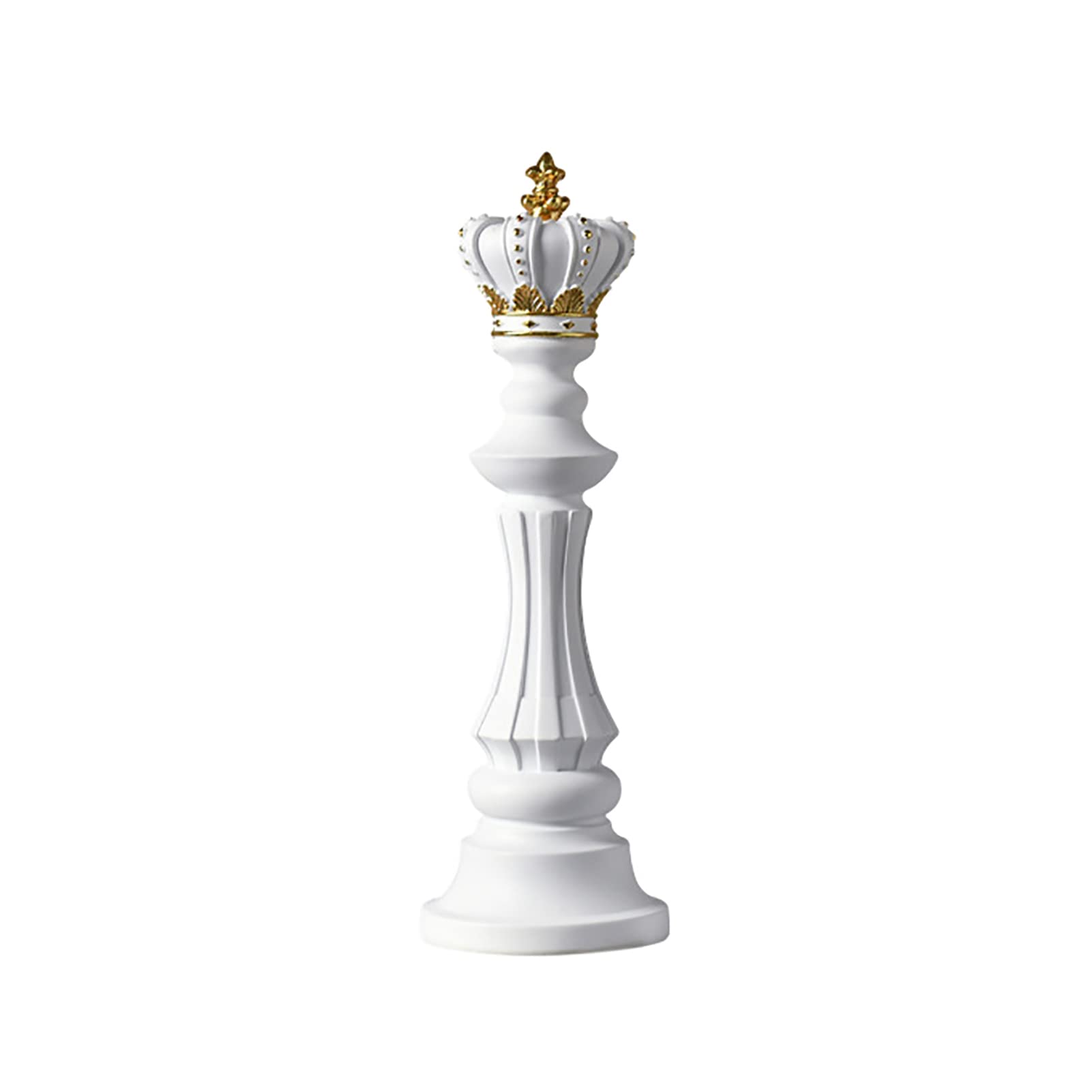 Chess Sculpture Ornament International Chess Piece Board Games Statue Decoration, Resin Figurine Craft Furnishing Decor Individual Collectible(White King)