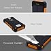 Solar Charger 10000mAh, Laniakea Waterproof Solar Power Bank Dual USB Solar Battery Phone Charger with Carabiner LED Lights for iPhone iPod Samsung HTC Nexus, Tablet and Android Phones(Orange)