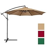 Best Choice Products Offset 10' Hanging Outdoor Market New Tan Patio Umbrella, Beige (Lawn &amp; Patio)