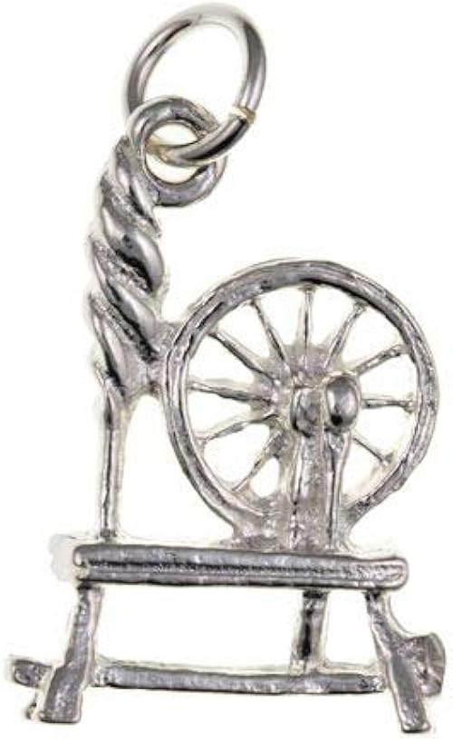 Genuine Sterling Silver Spinning Wheel Charm Pendant Brand New Amazon