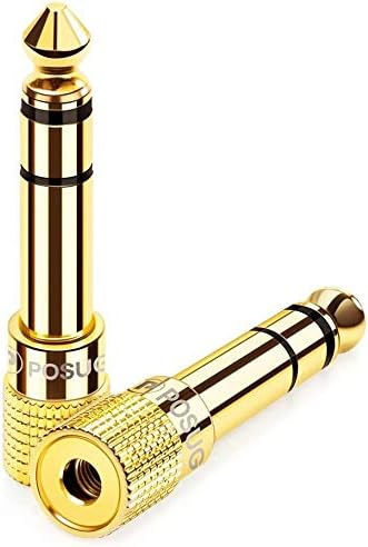 POSUGEAR Headphone Adapter jack 6.35mm (1/4 inch) to 3.5mm (1/8 inch)-2 Pack - Image 3