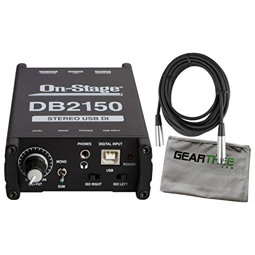 On-Stage DB2150 Stereo USB DI Direct Box Bundle w/Cable