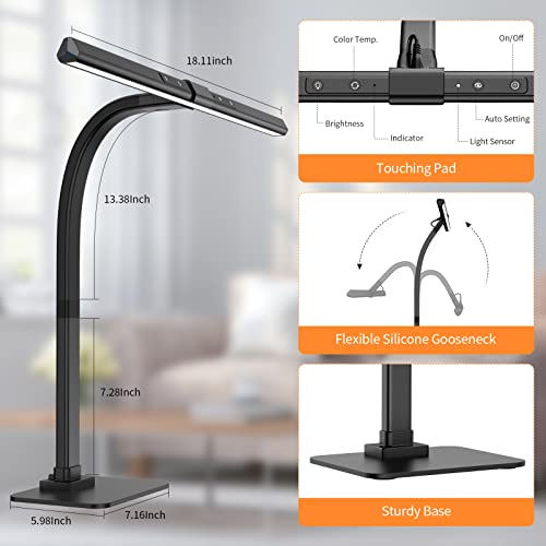 KableRika LED Desk Lamp, 12W Bright Architect Desk Lamps for Home