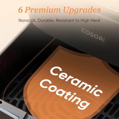 Cosori Freidora de aire TurboBlaze 9 en 1 de 6 cuartos, revestimiento cerámico premium, 90°–450°F, calentamiento preciso para resultados uniformes, freír, asar, hornear, asar, secar, congelar, fermentar, recalentar, mantener caliente, 120 V