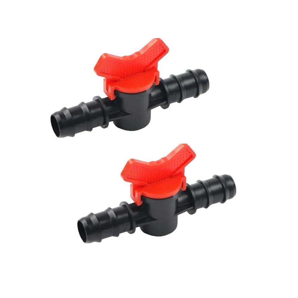 MiJunHD 2PCS Drip Irrigation Switch Valve,Plastic 20mm Double Barbed Shut-Off Valve for 20mm Hose Connection Drip Tubing,Used for Outdoor Garden, Aquarium,Fish Tank Control Water Flow