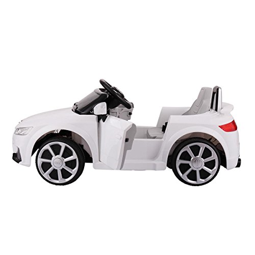 JAXPETY Audi TT 12V Electric Kids Ride On Car Licensed MP3 LED Lights RC Remote Control White