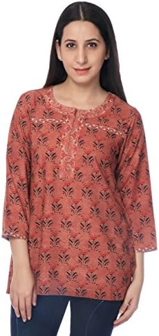 Ria Fashions Indian Kurta Kurti Womens Polyester French Crepe Blouse Tunic Top