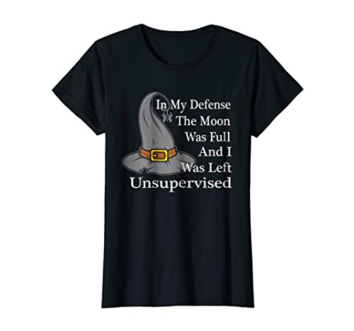 Womens In My Defense Wiccan Witch T-Shirt XL Black