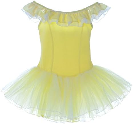Kids Girl Ballet Dance Dress 4-9 Years (8-9, Yellow)