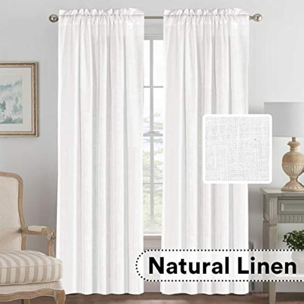 H.VERSAILTEX Light Filtering Linen Textured Curtains Window Treatment