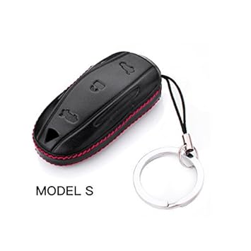 Ahweber Leather Key Fob Case For Tesla Model S Car Key Cover Designed Genuine Leather Handmade Black