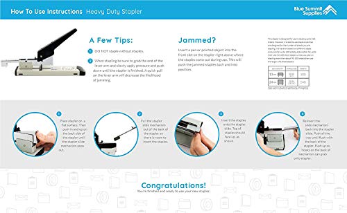ONDY Heavy Duty Stapler with 1000 Staples, 100 Sheet High Capacity, Office Stapler, Desk Stapler, Big Stapler, Paper Stapler, Commercial Stapler, Large Stapler, Industrial Stapler, Heavy Stapler