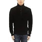 Buffalo David Bitton Men's 1/4 Snap Zip Collared Sweater (M, Black)
