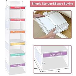 Fixwal 6-Shelf Weekly Hanging Closet Organizer with