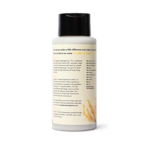 LOVE BEAUTY AND PLANET HOPE AND HAIR REPAIR STRENGTHENING CONDITIONER HAIR REPAIR TREATMENT FOR SPLIT ENDS COCONUT OIL & YLANG YLANG PARABEN-FREE, SILICON-FREE AND VEGAN HAIR CARE 13.5 OZ