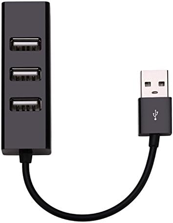 Apoi USB Port Splitter 4 Port Compact Portable High Speed USB 2.0 Data Hub for Windows MacBook Mac Pro Mac Surface Pro XPS Notebook PC and More - Black