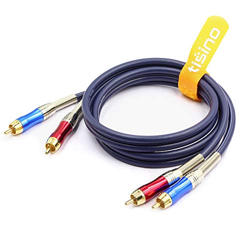 TISINO RCA Stereo Cable, 2 RCA Male to 2 RCA Male Stereo Audio Cable for Home Theater, HDTV, Amplifiers, Hi-Fi Systems-3FT/1 Meter