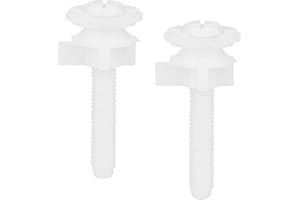 LISTARUS 2 Pack Toilet Seat Screws Replacement Kit for Fixing The Top Toilet Seat Includes Plastic Bolts with Plastic Nuts and Washers Parts, White