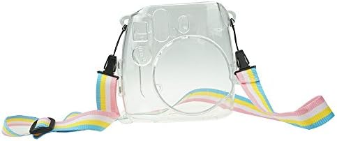 Anntic Wolven Crystal Camera Case With Adjustable Rainbow Shoulder Strap for Fujifilm Instax Mini 8 / Mini 8+ / Mini 9 Instant Camera - Transparent