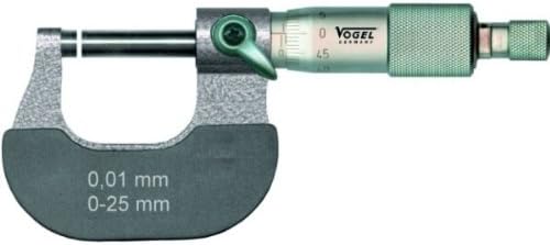 Micrometer, 175 - 200 mm grey lacquered frame, carbide tipped, 0,01 mm, DIN 863, in a wooden box