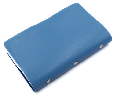 DEEZOMO PU Leather Business Card / Credit Card Organizer Book - 156 Cards - Light Blue