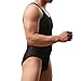 YiZYiF Men's Sheer Soft Jockstrap Leotard Freestyle Wrestling Singlet Bodysuit Black Medium