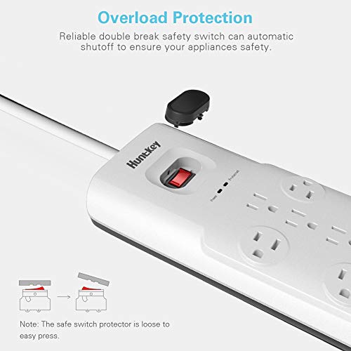 Huntkey Surge Protector Power Strip, 12 Outlets Extender with 3 USB Charging Ports 5V/3.1A, 6 Foot E - //coolthings.us