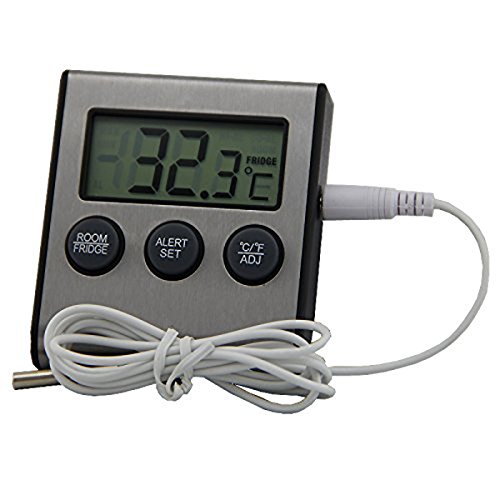 Ferryman Stainless Steel Refrigerator Freezer Thermometer with High Low Temperature Alarm