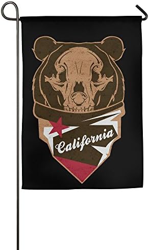 California Republic The State Bear Skull Star One Sided Printed Home Flag