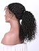 Chantiche Soft Curly 360 Lace Frontal Wig with Baby Hair and High Ponytail Brazilian Virgin Human Hair Customized 360 Lace Full Wigs with 150% Heavy Density for Women 16inches Natural Color