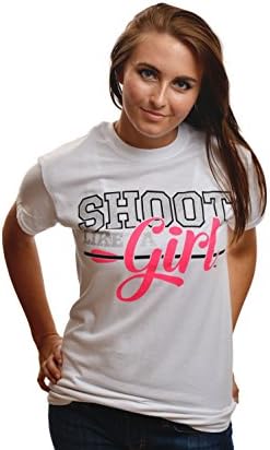 Archery Squad Ladies Shoot Like a Girl T-Shirt L White
