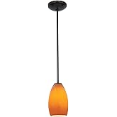 Access Lighting - HI Champagne-One Light Glass Pendant with Rod-5 Inches Wide by 9 Inches Tall-Oil Rubbed Bronze Finish-Maya