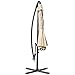 Offset Umbrella Cantilever Patio Umbrella 10 ft Outdoor Market Hanging Umbrellas & Crank With Cross Base And Cover, 8 Ribs (Beige)